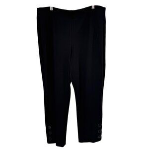 Chicos 2.5 Womens Black Pull-On Ankle Pants Button Detail Size 14